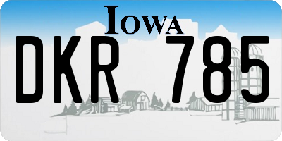 IA license plate DKR785