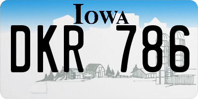 IA license plate DKR786