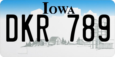 IA license plate DKR789