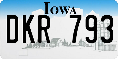 IA license plate DKR793