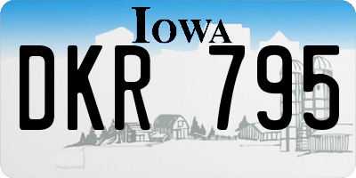 IA license plate DKR795