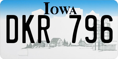 IA license plate DKR796