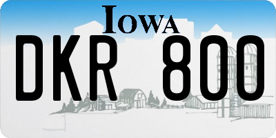 IA license plate DKR800