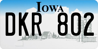 IA license plate DKR802