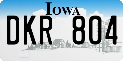 IA license plate DKR804