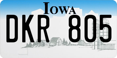 IA license plate DKR805