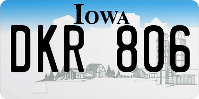 IA license plate DKR806