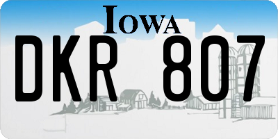 IA license plate DKR807