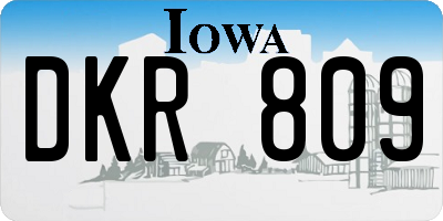 IA license plate DKR809