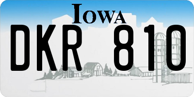 IA license plate DKR810