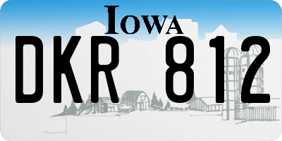 IA license plate DKR812