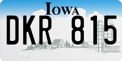 IA license plate DKR815