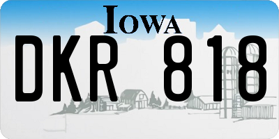 IA license plate DKR818