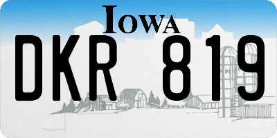 IA license plate DKR819
