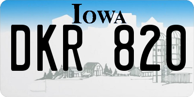 IA license plate DKR820