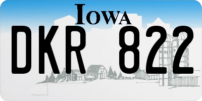 IA license plate DKR822