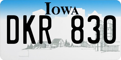 IA license plate DKR830