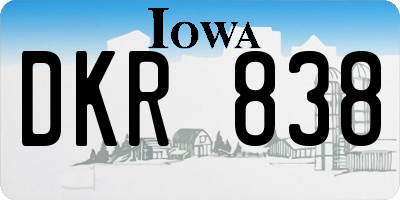IA license plate DKR838