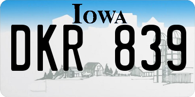 IA license plate DKR839
