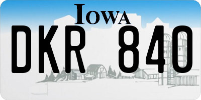 IA license plate DKR840
