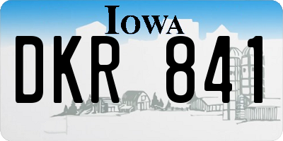 IA license plate DKR841
