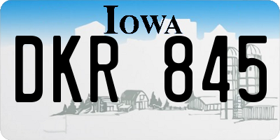 IA license plate DKR845