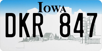 IA license plate DKR847