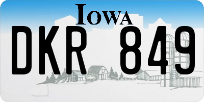 IA license plate DKR849