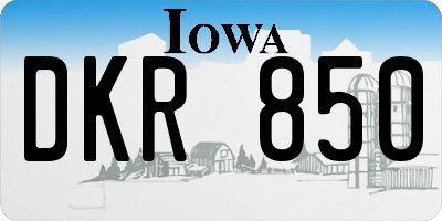 IA license plate DKR850