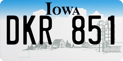 IA license plate DKR851