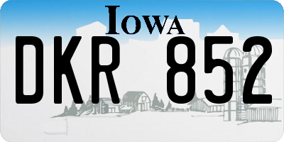 IA license plate DKR852