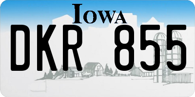IA license plate DKR855