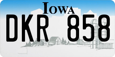 IA license plate DKR858