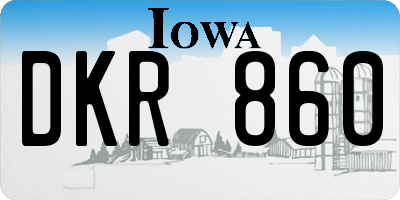 IA license plate DKR860