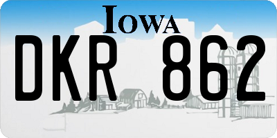 IA license plate DKR862