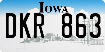 IA license plate DKR863