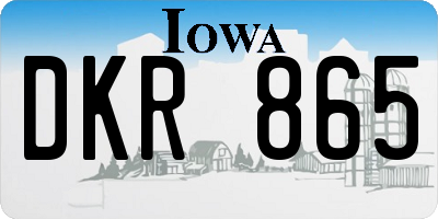 IA license plate DKR865