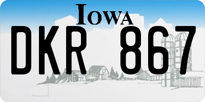 IA license plate DKR867