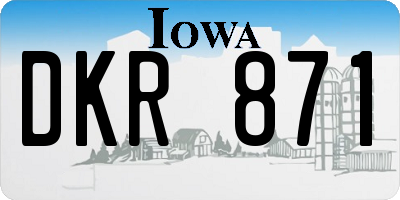 IA license plate DKR871