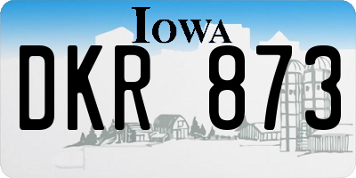 IA license plate DKR873