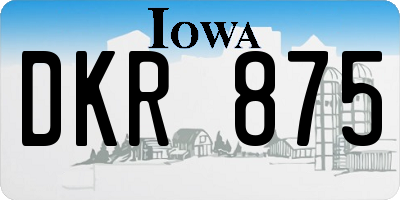 IA license plate DKR875