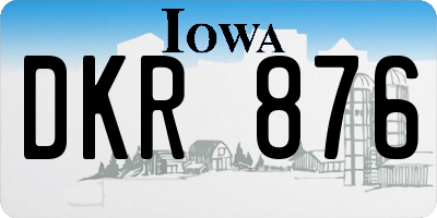 IA license plate DKR876