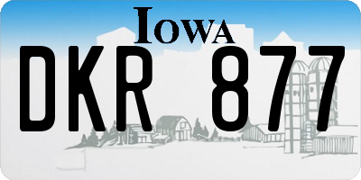 IA license plate DKR877