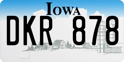 IA license plate DKR878