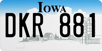 IA license plate DKR881