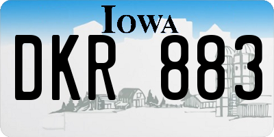 IA license plate DKR883