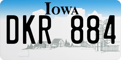 IA license plate DKR884