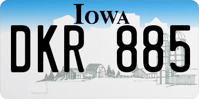 IA license plate DKR885