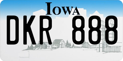 IA license plate DKR888