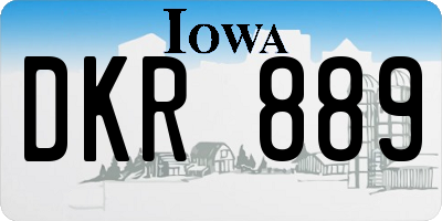 IA license plate DKR889